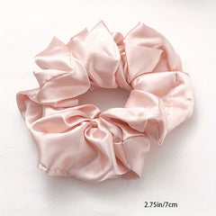 Satin Solid Scrunchies Hair Tie Sweet Style For Women Girls