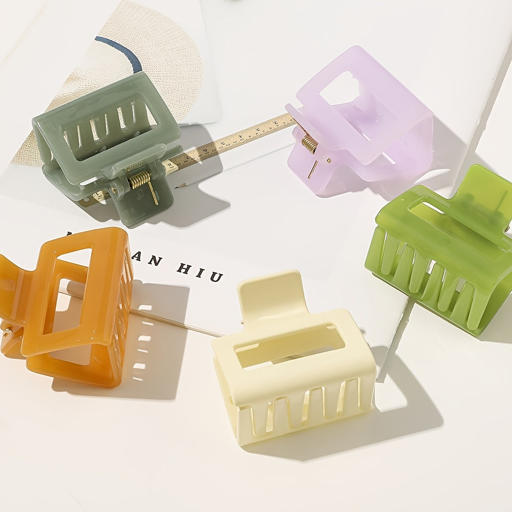 Matte Rectangle Small Hair Claw Clips
