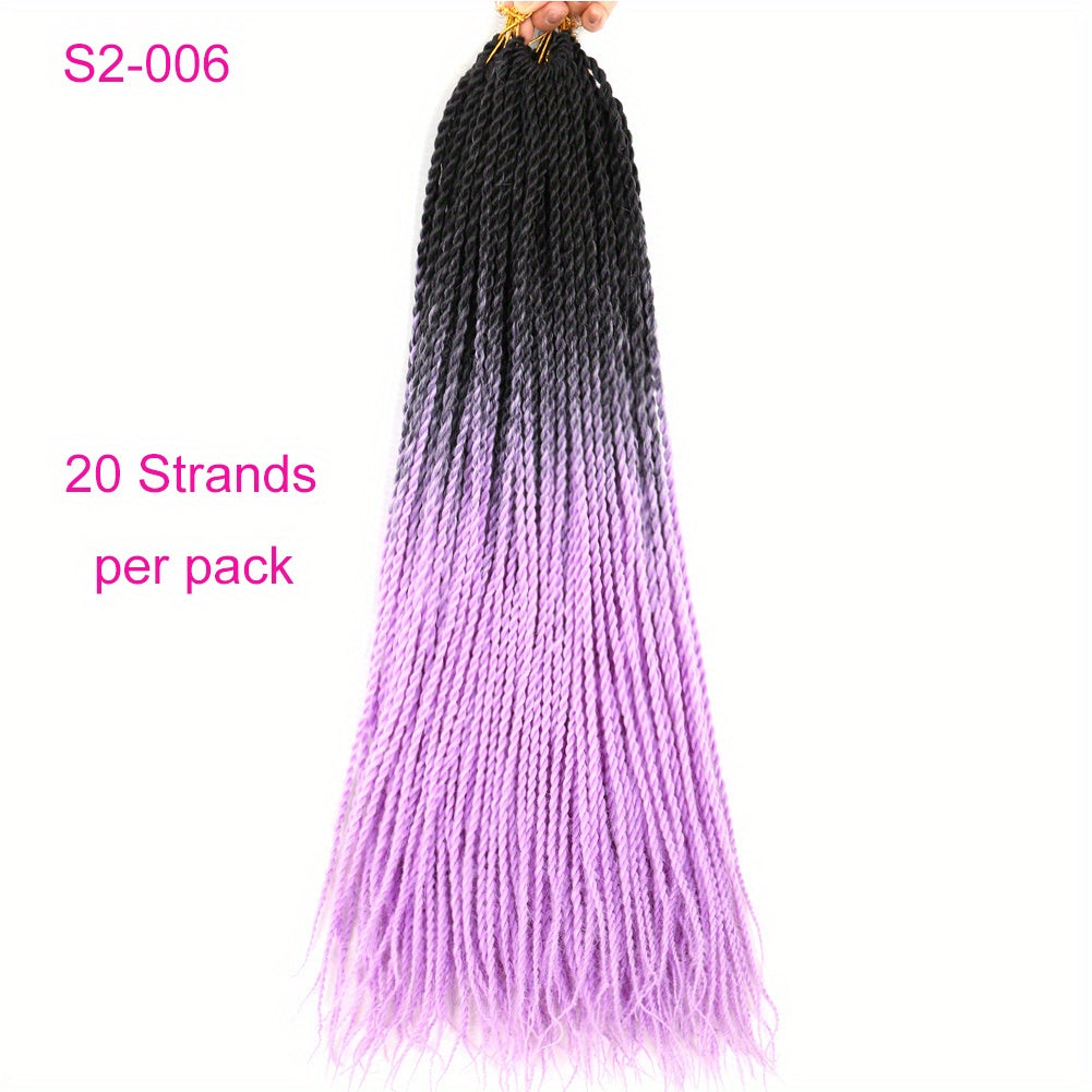 8 Cm Senegalese Twist Hair Crochet Braids Extensions 20 Strands