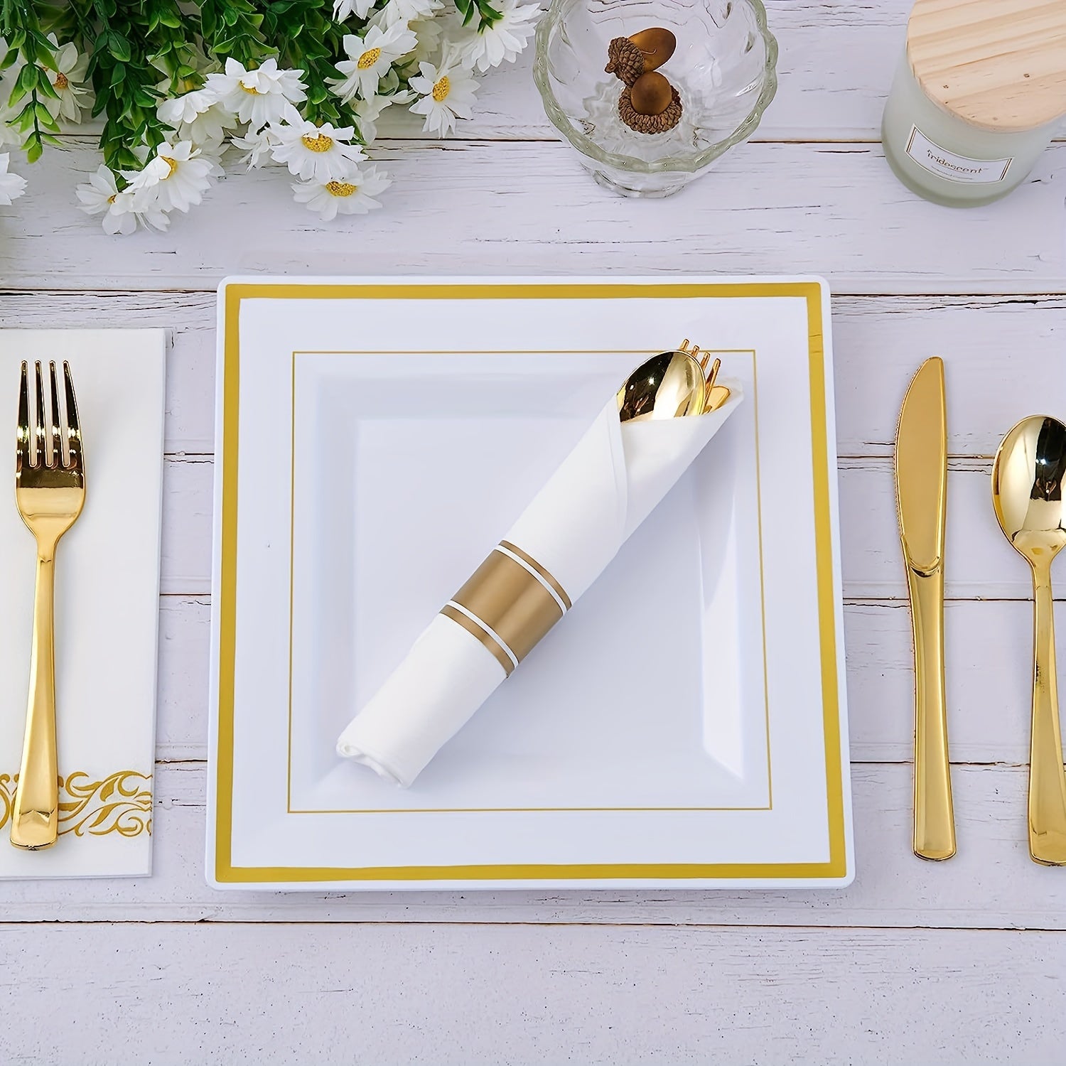 10pcs Disposable Dinner Plate 16 Dessert Plate