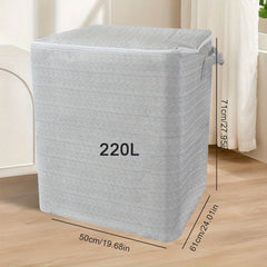 3pcs Large Storage Bins Non Woven Organizer Boxes Handles Striped Pattern