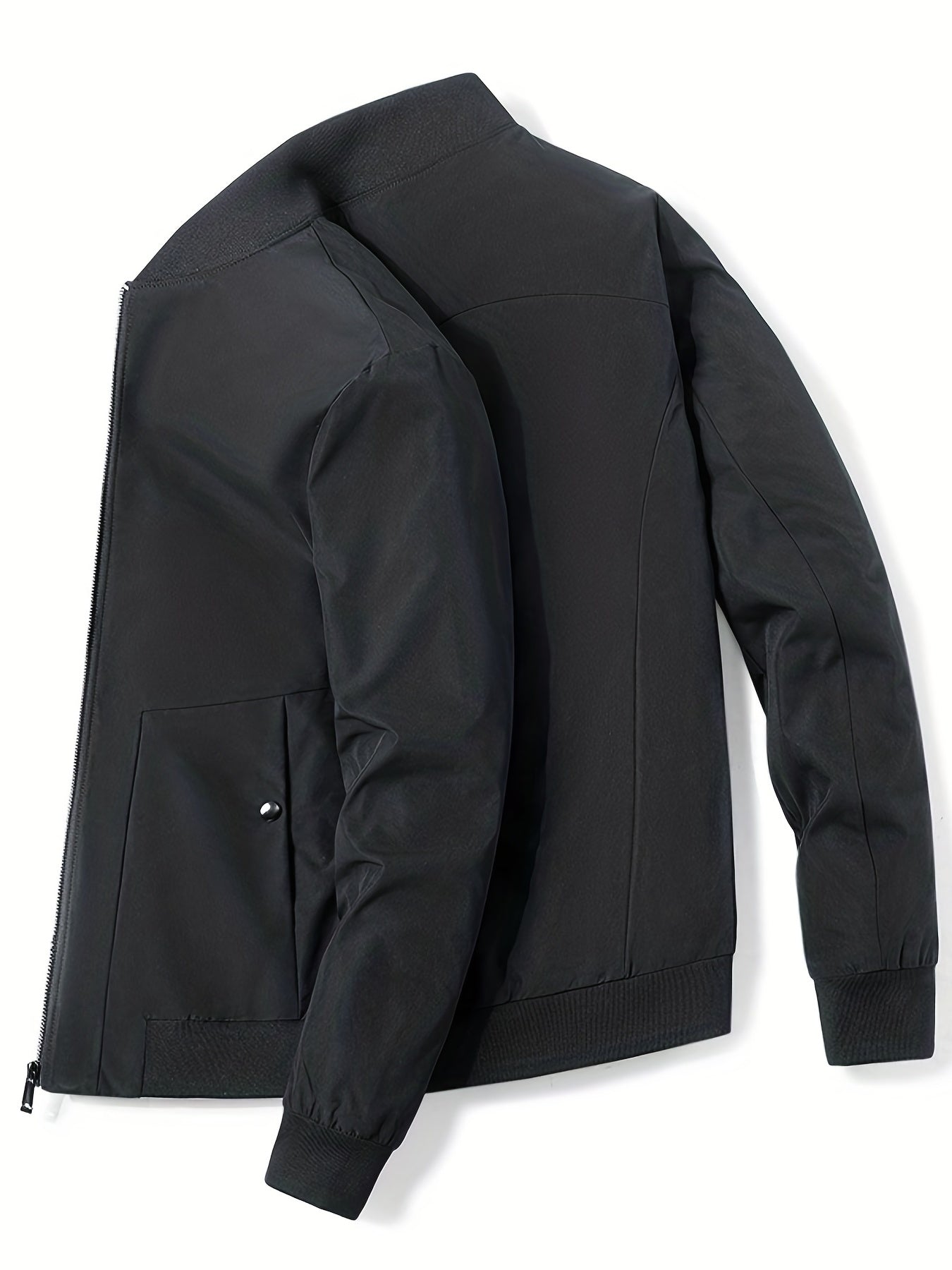 Men's Classic Windbreaker Jacket Stand Collar Coat