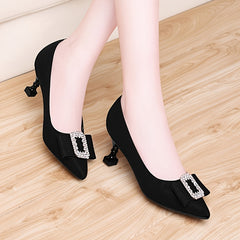 Women's Stiletto Heels Metal Belt Slip-on Comfortable Pumps