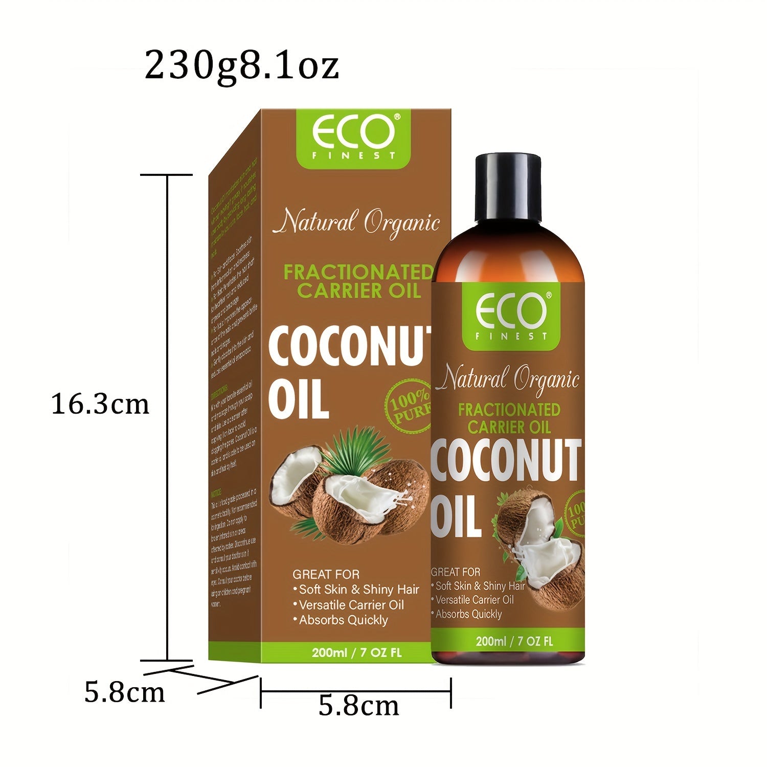 Fractionated Coconut Relaxing Massage Body Hair Moisturizer