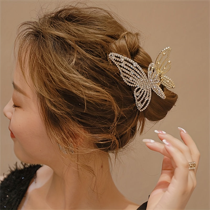 Liquid Metal Butterfly Hairpin Clip Head Claws Hair Style Accessories