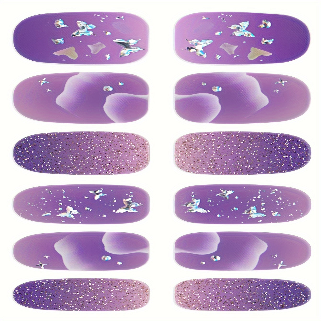 Butterfly Nail Art Stickers Self Adhesive Full Wrap Gel Nail Strips