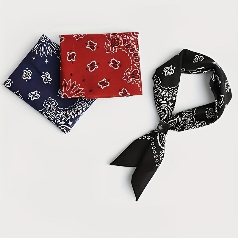 Paisley Print Bandana Vintage Head Scarf Neckerchief Cowboy Cowgirl Head Wrap