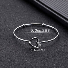 Heart Stainless Steel Wire Bracelet Opening Adjustable DIY Jewelry