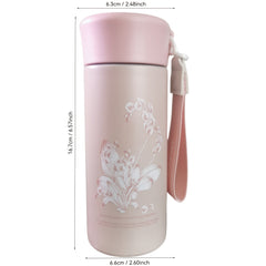 Floral Stainless Steel Insulated Tumbler 350ml Pink