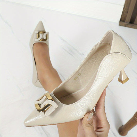 Women's Buckle Decor Pumps Stiletto Heels