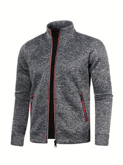 Men's Warm Fleece Jacket with Stand Collar