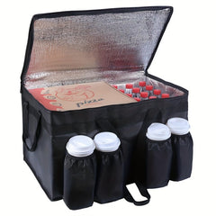 Large Insulated Food Transport Bag with Cup Holder and Beverage Bag