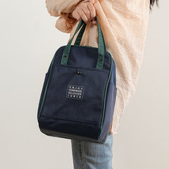 Insulated Lunch Bag Double Zip Waterproof Easy Carry Students Office