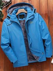 Men's Fleece Zip Up Hooded Jacket Casual Sports Trench Coat