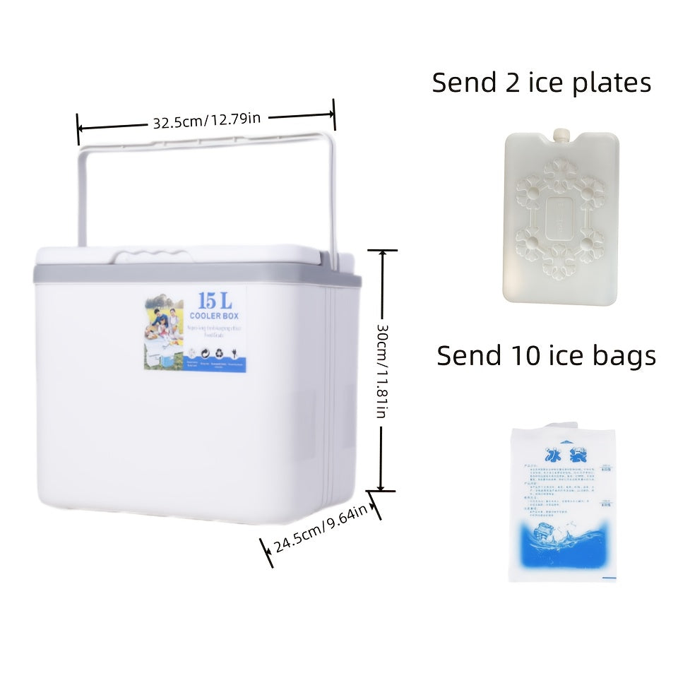 Outdoor Insulated Cooler Box, Non Electric, Ice Bucket, Car Food Dispenser