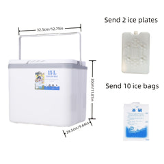 Outdoor Insulated Cooler Box, Non Electric, Ice Bucket, Car Food Dispenser