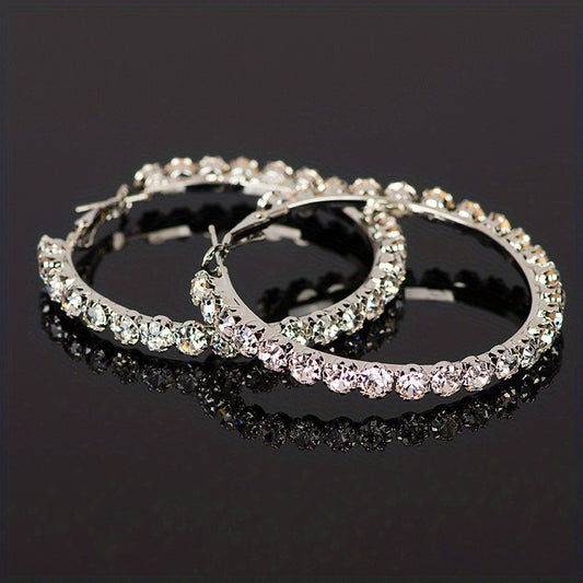 Big Hoop Earrings Oversized Zircon Circle Party Jewelry