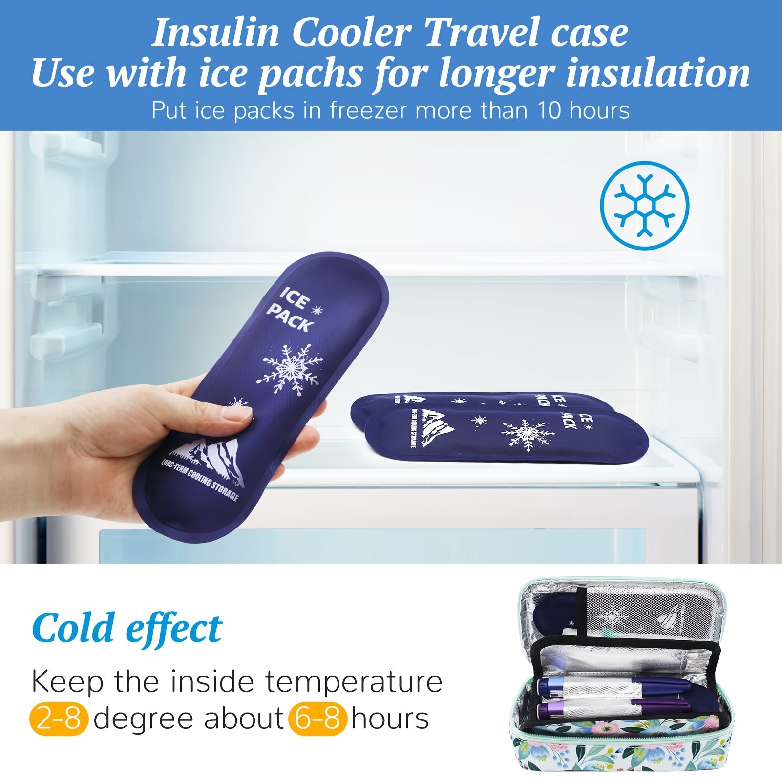 Large Portable Insulin Cooler Bag for Travel