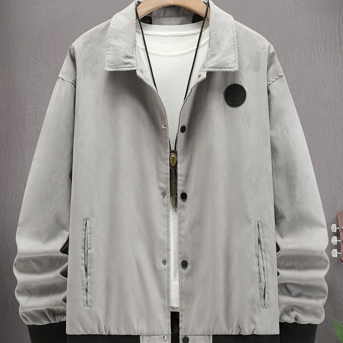 Men's Varsity Long Sleeves Jacket with Pockets