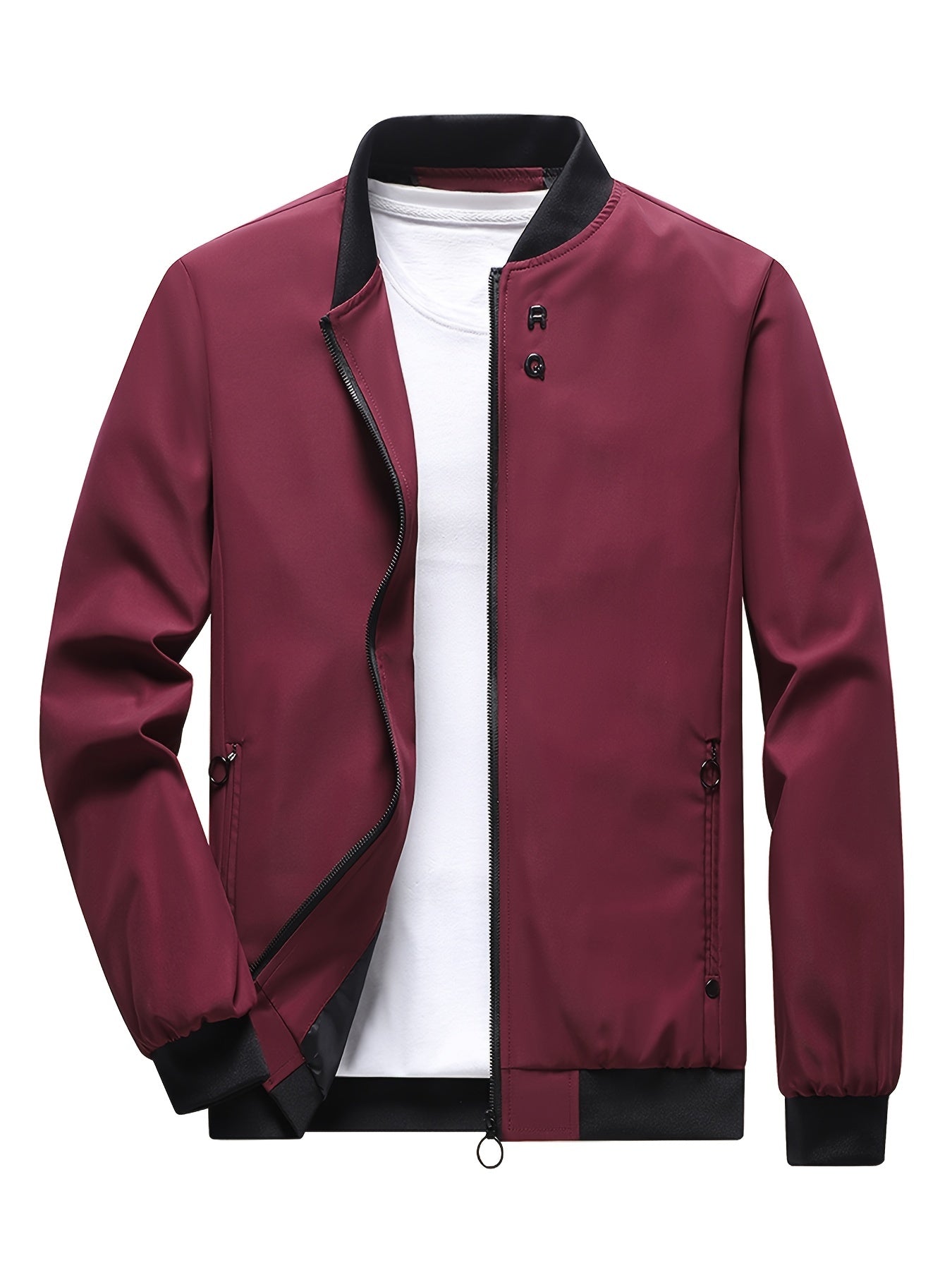 Men's Slim Varsity Zipper Jacket for Spring/Autumn