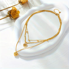 Stainless Steel Necklace Tree Heart Shape Pendant Jewelry