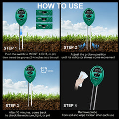 3-in-1 Soil Meter for Healthy Plants: Moisture, Light & PH Tester