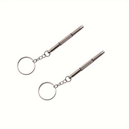 2pcs Steel Glasses Screwdrivers Portable Mini Glass Screwdrivers Keychain