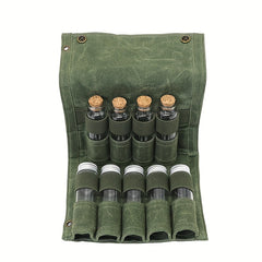 Portable Seasoning Storage Bag with 9 Spice Jars for Camping BBQs