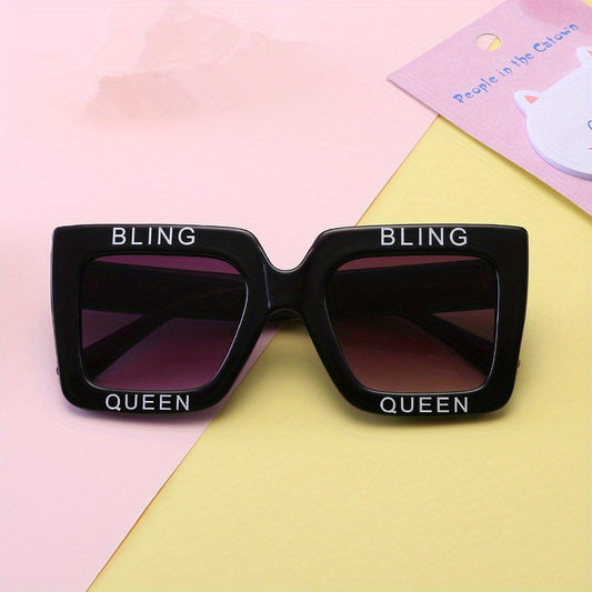 Y2K Square Frame Sunglasses Sun Protection for Holiday Beach Party