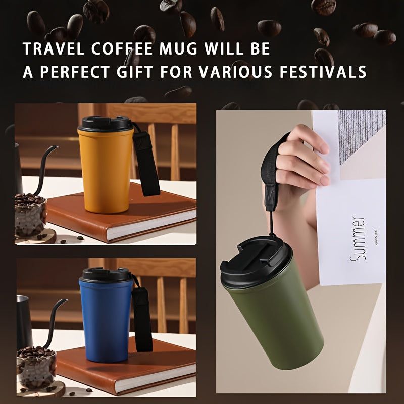 Stainless Steel Travel Mug Insulated Leakproof Lid Carabine