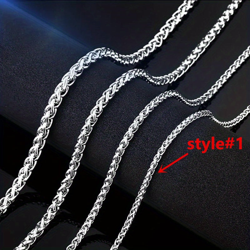 Men's Stainless Steel Necklace Cuban Double Chain