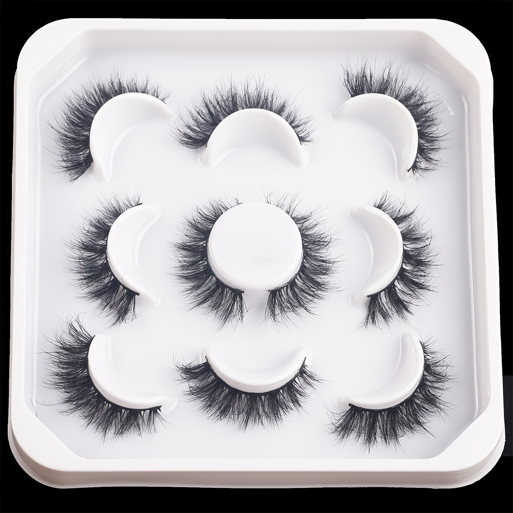 Mink Fluffy False Eyelashes Pack 5 Pairs Mega Volume Extensions