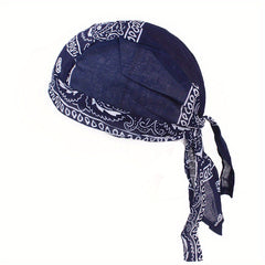 Paisley Print Turban Cap Ramadan Head Wrap Bandana Casual Lace Up Hijab Hat