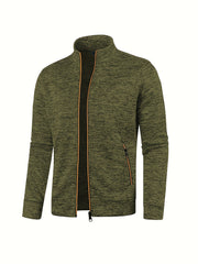 Men's Warm Fleece Jacket with Stand Collar