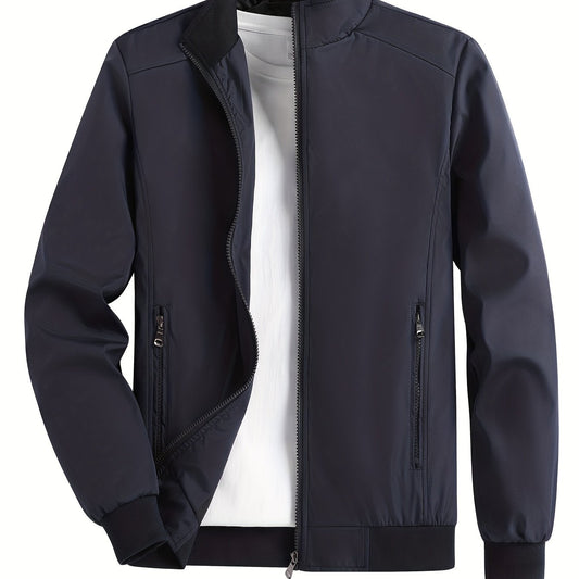 Men's Zip Up Stand Collar Windbreaker Jacket