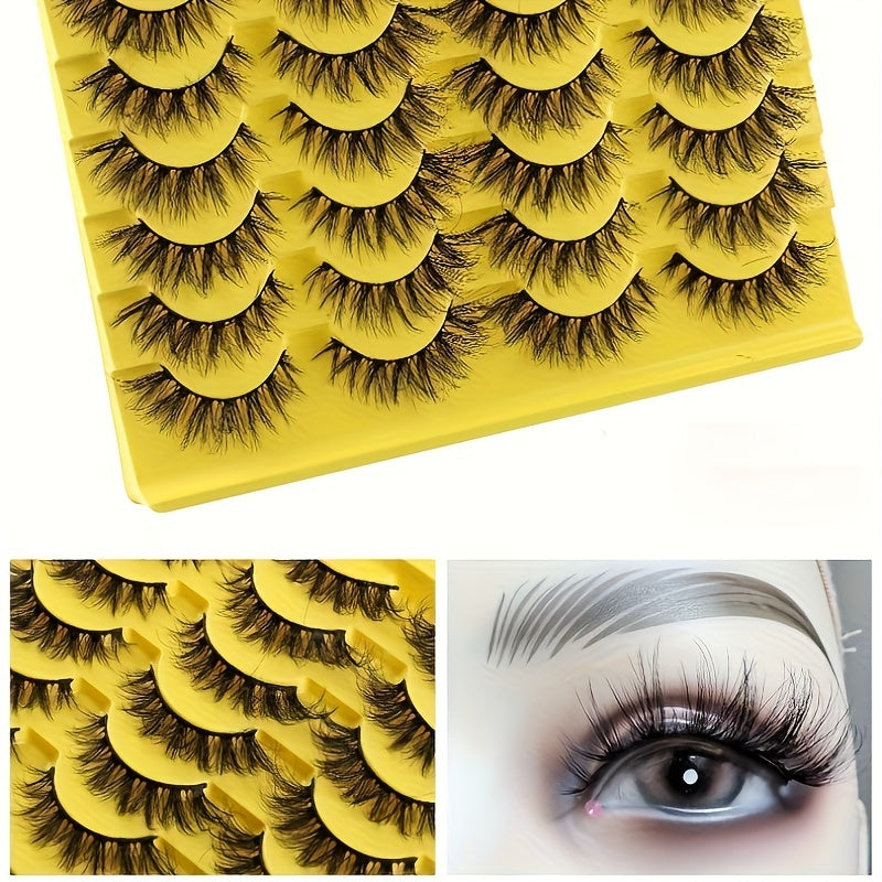14 Pairs Natural Fluffy False Eyelashes Soft D Curl