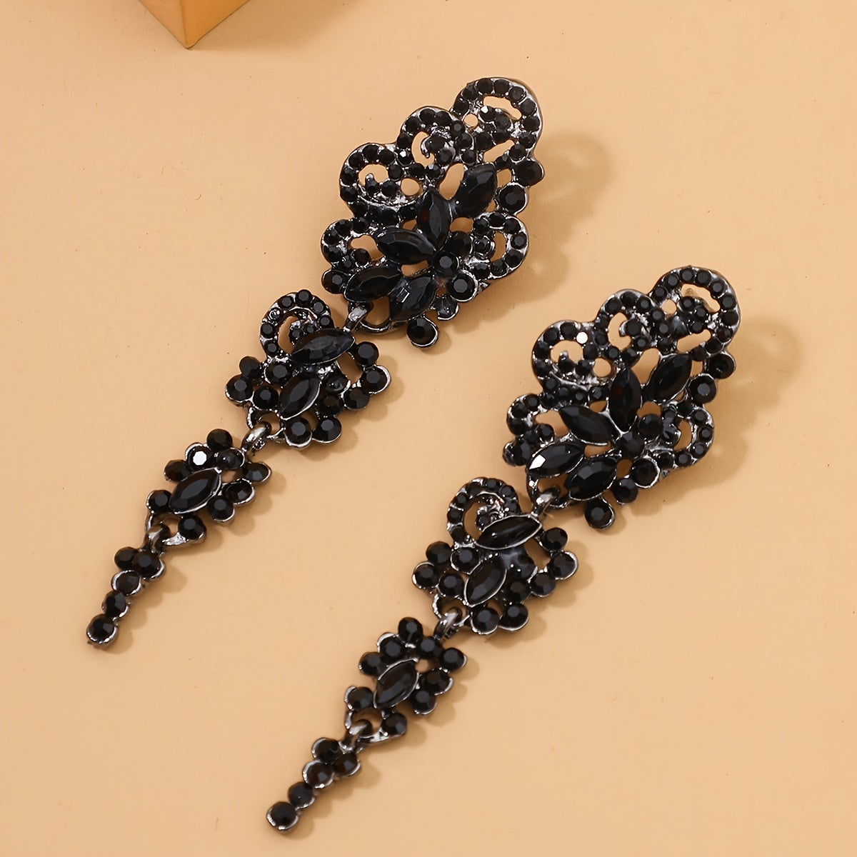 Gothic Rhinestone Drop Earrings