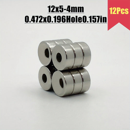 120pcs 12x5 Hole 4mm Strong Magnet With Holes