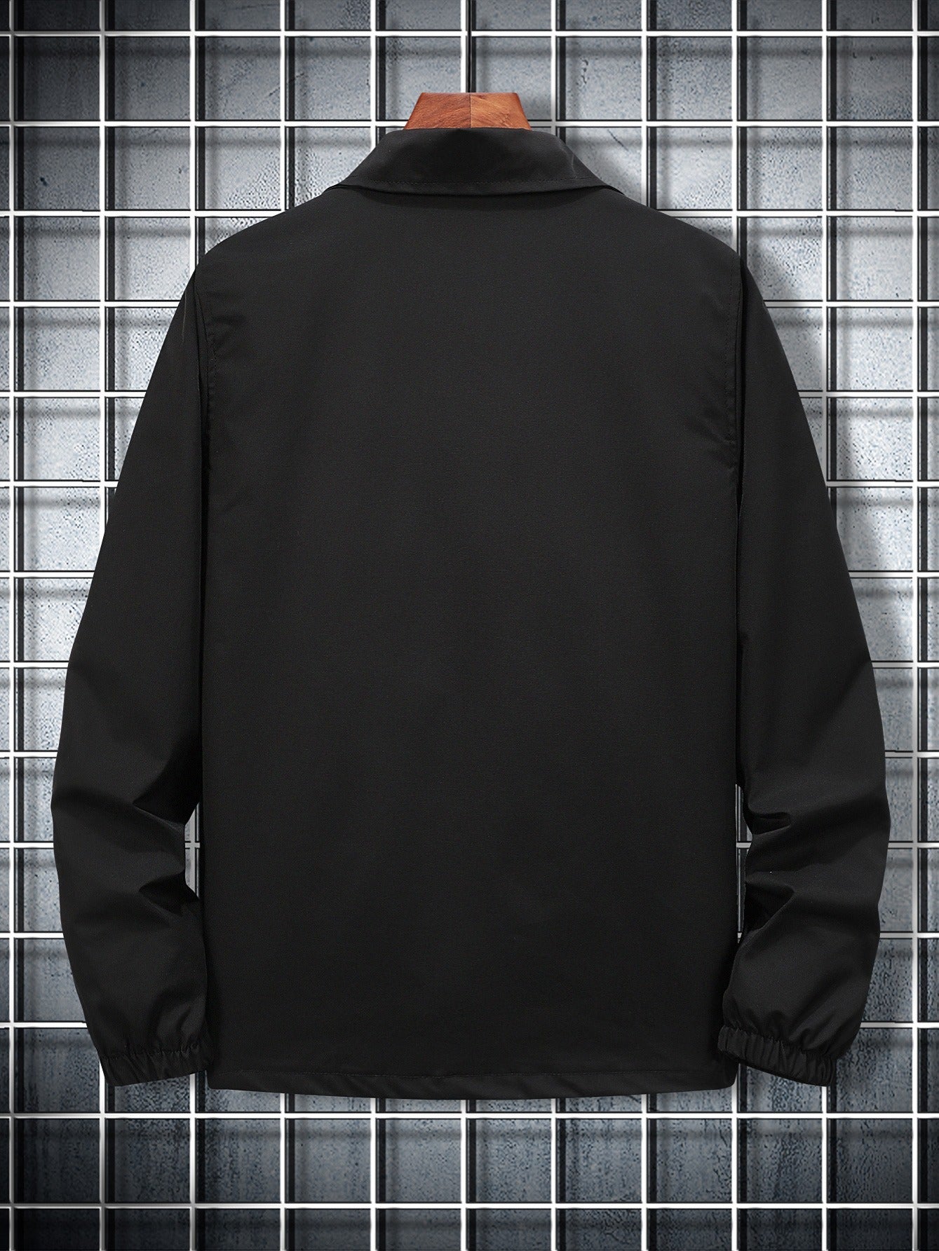 Men's Casual Alphabet Print Lapel Button Down Jacket