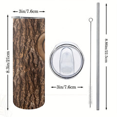 20oz Wood Carving Love Heart Tumbler Insulated Cup