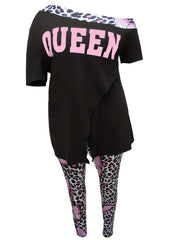 Casual Outfits Set One Shoulder Top & Pants Two Piece Set