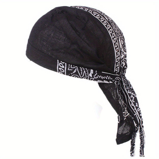 Paisley Print Turban Cap Ramadan Head Wrap Bandana Casual Lace Up Hijab Hat