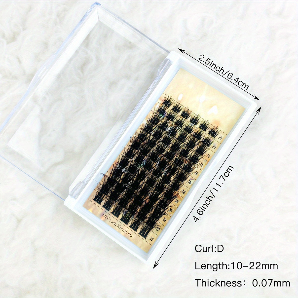 25mm Mix Lash Glitter Clusters DIY Extensions 100 Wispy Lashes D Curl Volume