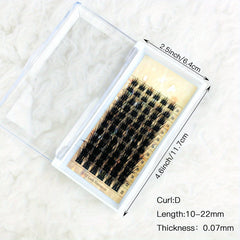 25mm Mix Lash Glitter Clusters DIY Extensions 100 Wispy Lashes D Curl Volume