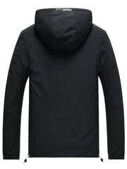 Men's Casual Drawstring Hooded Jacket with Pockets