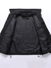 Men's Casual Alphabet Print Lapel Button Down Jacket