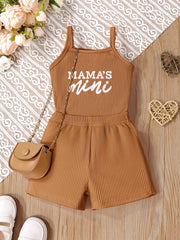 2pcs Toddler Girls MAMA'S MINI Cami Top & Shorts Set