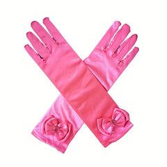 Girl's Stacked Bow Ice Snow Princess Dress Gloves