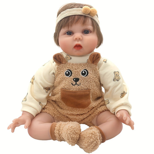 Brown Teddy Bear Plush Onesie for 22" Reborn Dolls