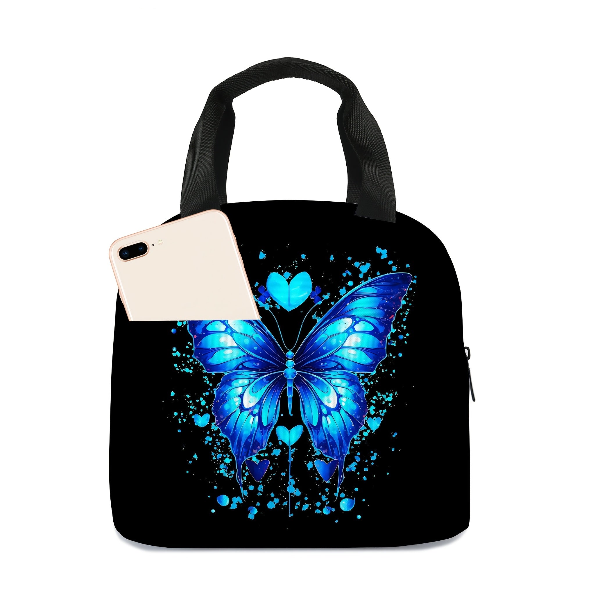 Butterfly Insulated Lunch Bag - Leakproof Handbag for Travel